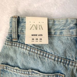 NWT ZARA WIDE LEG JEANS